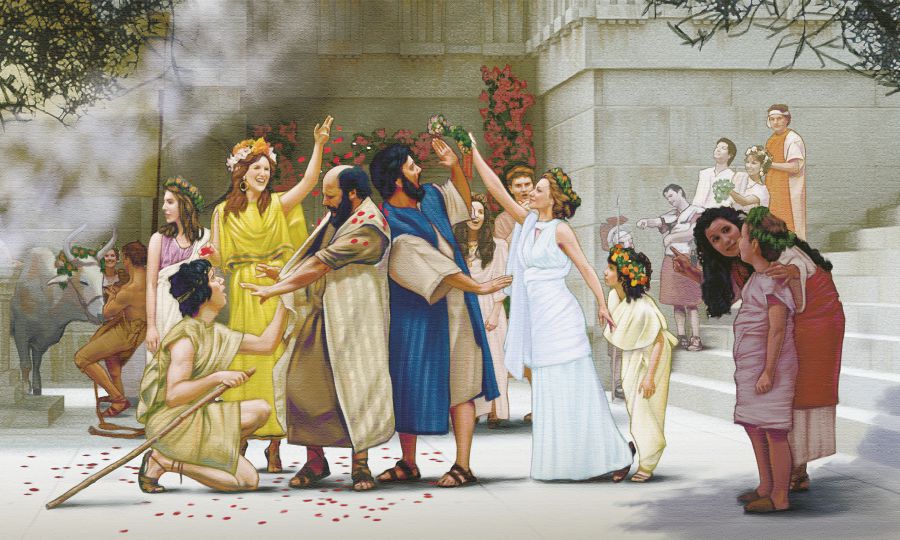 Paulius ir Barnabas neleidžia žmonėms jų garbinti