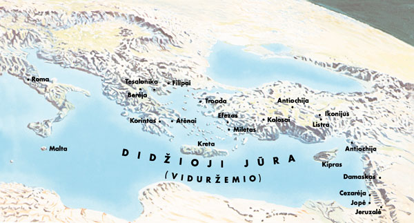 Vietos, kur apsilankė Paulius ir Timotiejus
