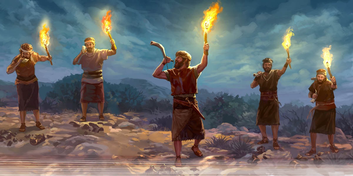 Gideona ne basalayi bende bela mpungi, batayisha milondo, bela bimunyi muulu, ne bela mbila