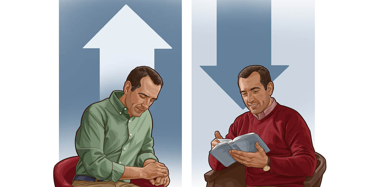 Tshimfuanyi: Muntu ukolesha Malanda ende ne Yehowa. 1. Usambila. Mukete mutangije mulu. 2. Ubala Bible. Mukete mutangije panshi.