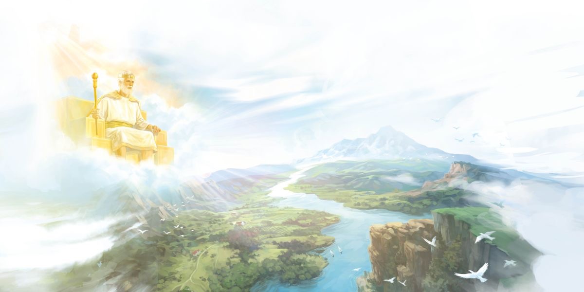 Yezu musombe mu nkuasa wa bukalenge mu diulu, ukokesha bu Mukalenge mu Mparadizu pa buloba.