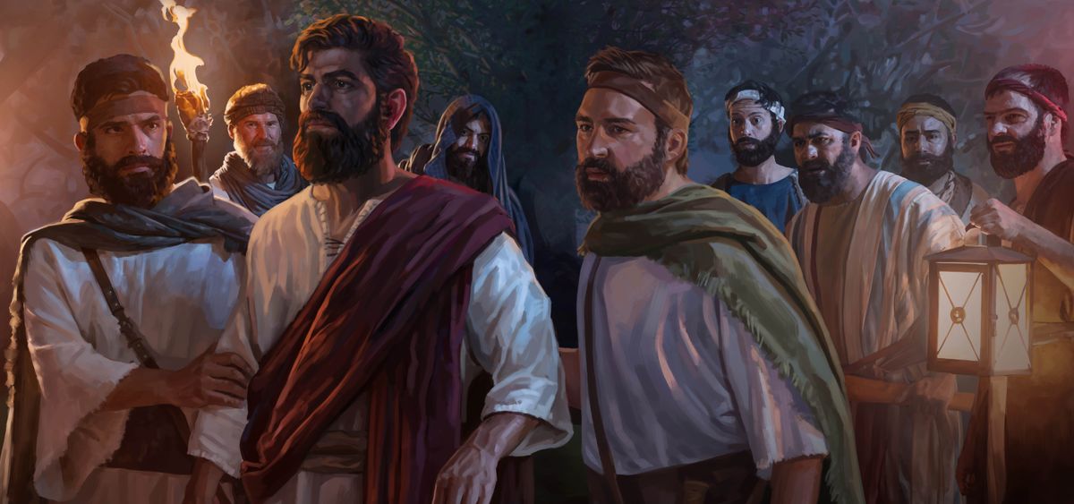 Balami bakuate Yezu mu budimi bua Getesemane.