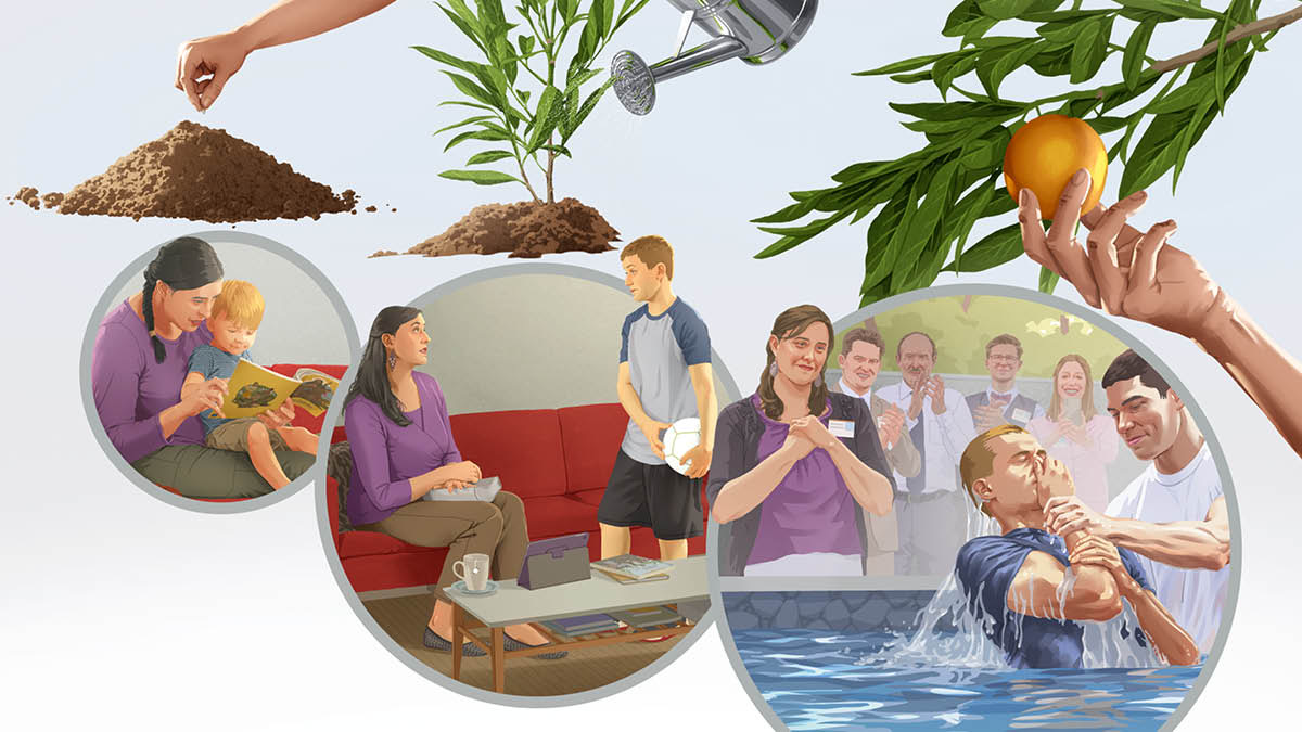 Foto milamakaja: Bafuanyikija mudi mutshi wenda ukola ne mudi muana wenda ukola mu nyuma. 1. Muntu ukuna lutete. Muinshi amu baleja tshimfuanyi tshia mamu ubadila muanende mukanda wa “Malongesha audi mua kupeta mu Bible.” 2. Muntu umiamina mâyi ku kamutshi. Muinshi amu baleja tshimfuanyi tshia muana au ukadi mpindieu wa tshitende muambule ndundu wende ne mamuende udilongolola bua kulonga nende. 3. Muntu upuola tshimuma ku mutshi. Muinshi amu baleja muana au ukadi nsongalume ubatijibua eku mamuende umutangila ne disanka dionso.