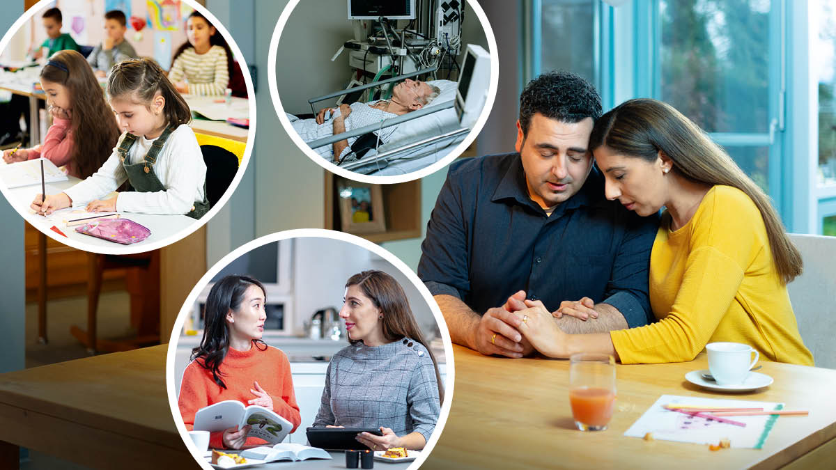 Muanetu wa balume usambila ne mukajende. Foto: 1. Kana kabu ka bakaji kasombe mu kalasa. 2. Tatu mukulakaje mu bulalu mu lupitadi. 3. Mukaji wa muanetu au ulongesha muntu mukaji Bible.