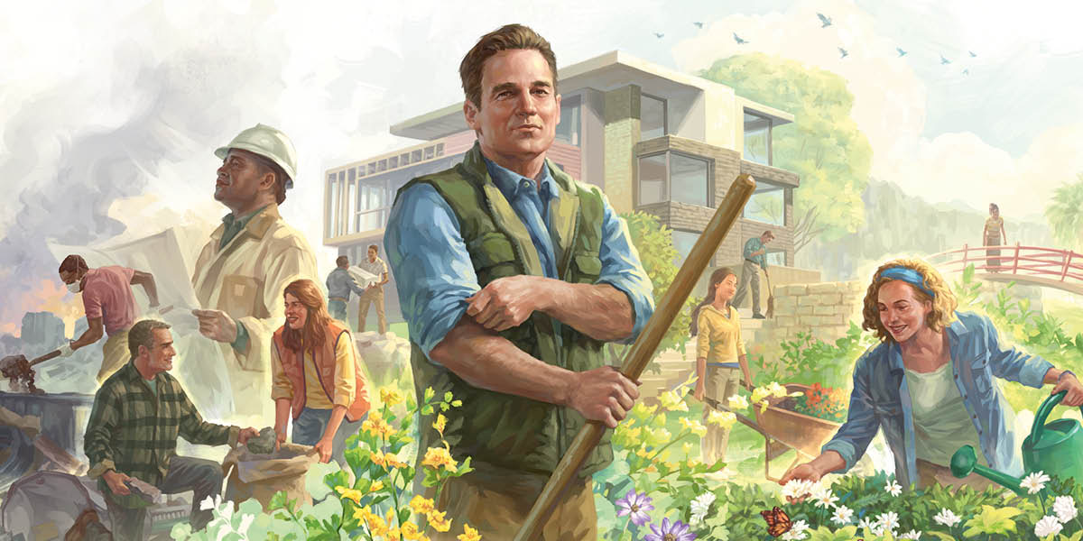 Bantu bavuija buloba Mparadizu. Aba bumbusha butshiafu, bakuabu bibaka nzubu, banga pabu badima.