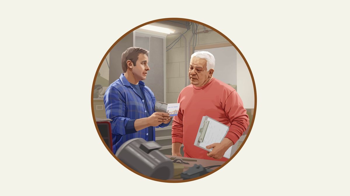 Muanetu uyisha muena mudimu nende mu nzubu wa kuoshila biamu.