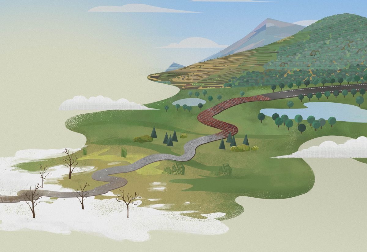 Njila wenda ulandakana ne ululama ku kakese ku kakese. Bisonsa bidi ku nseke yende bienda binsampila pabi, bilua bia bungi.