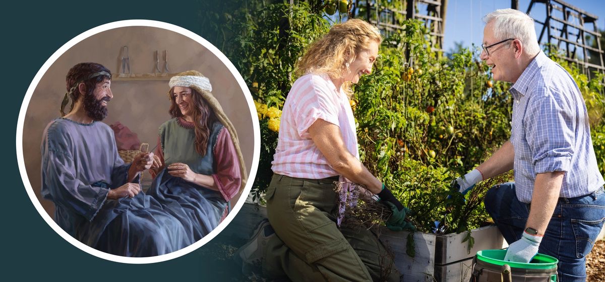 Muanetu wa balume ne mukajende benza mudimu pamue ne disanka mu kabudimi kabu. Foto uleja Akila ne Pisika batela ntenta pamue ne disanka.