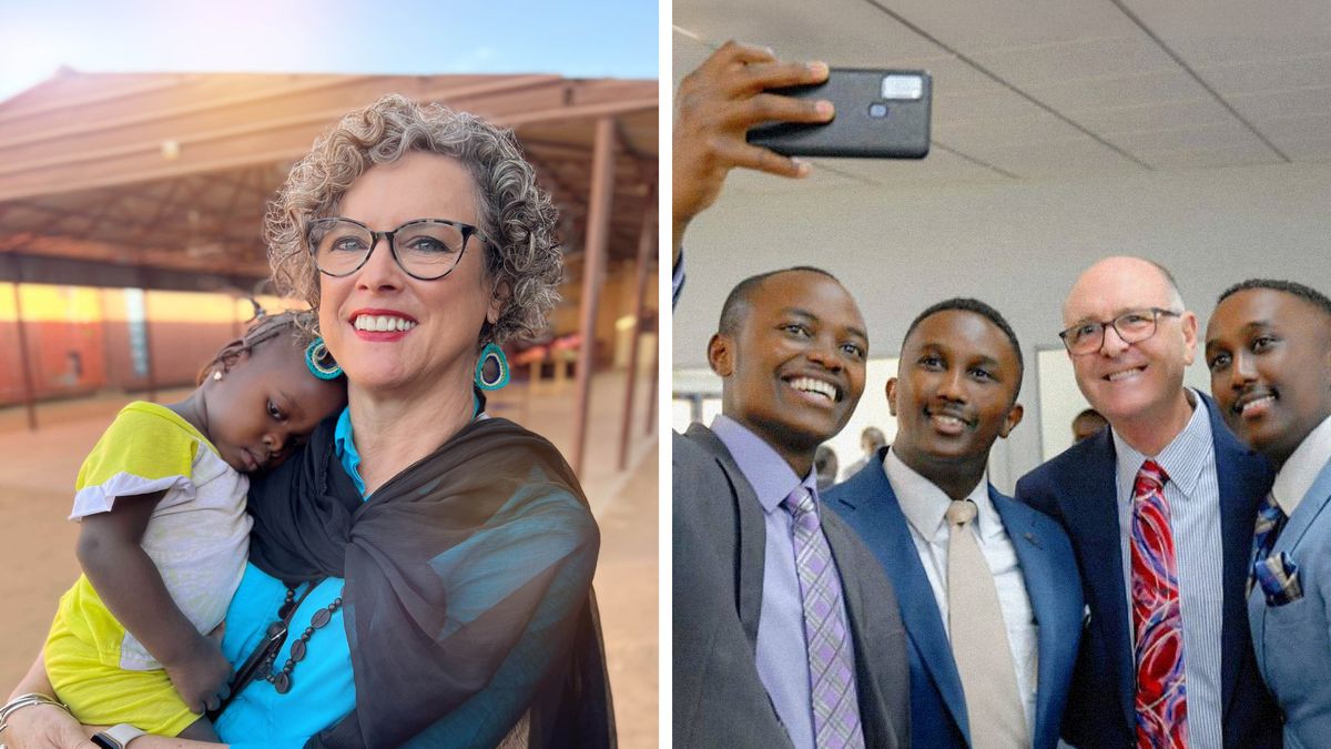 Foto: 1. Anne muambule kana ka bakaji, ufukisha mimuemue. 2. Paul ne bansonga badikuata foto.