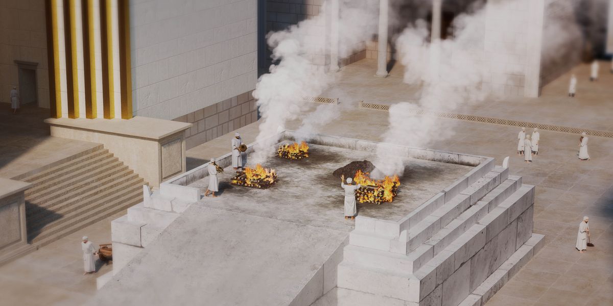 Bakuidi balambula nyama pa tshioshelu mu ntempelo.