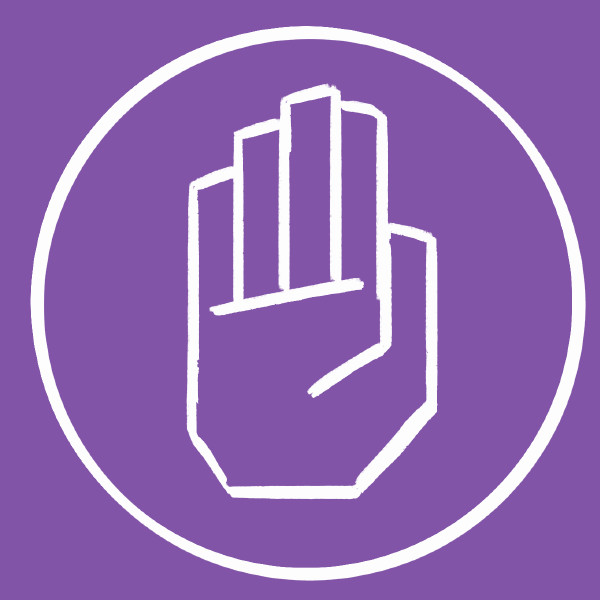 A hand as a stop sign