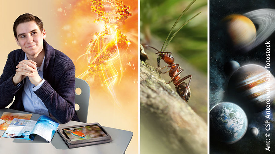 Ṭhalai pakhat chuan “Is There a Creator Who Cares About You?,” tih lehkhabu te, “Was Life Created?” tih leh “The Origin of Life—Five Questions Worth Asking,” tih brochures te, leh a tablet hmangin thil siam chungchâng thu dik a zir. Milem: 1. DNA. 2. Fanghmîr. 3. Vân boruaka planet-te.