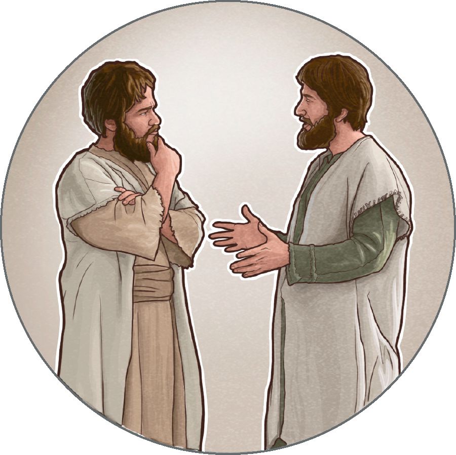 Viens vīrietis runā, bet otrs klausās