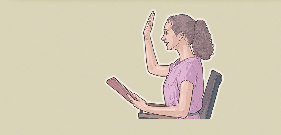 Gados jauna kristiete piedalās ar komentāru draudzes sapulcē