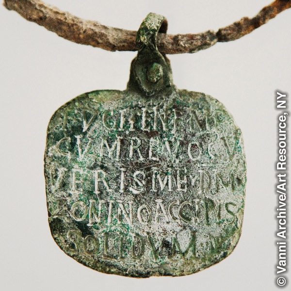 A Roman slave collar with a tag