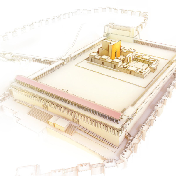 An artist’s rendition of the temple and its surrounding wall