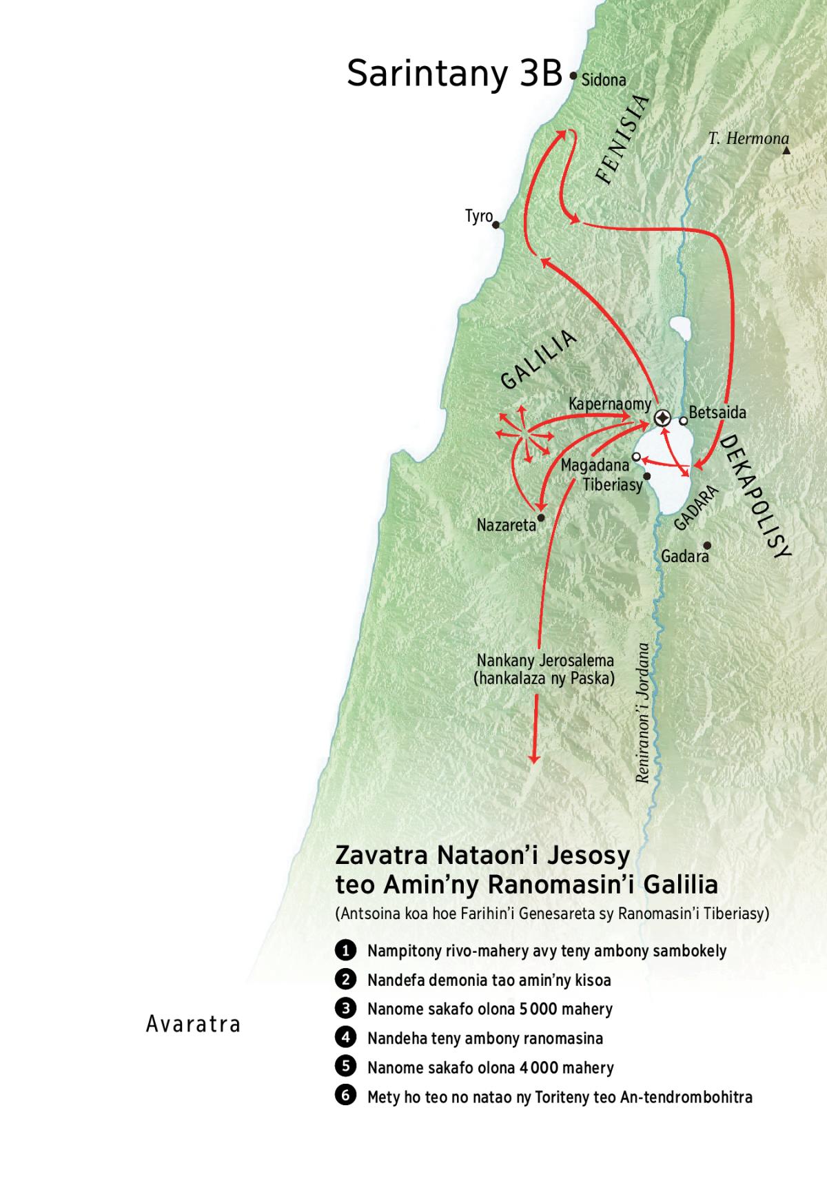 Sarintanin’ny toerana nitorian’i Jesosy teny amin’ny manodidina an’i Galilia sy Fenisia ary Dekapolisy