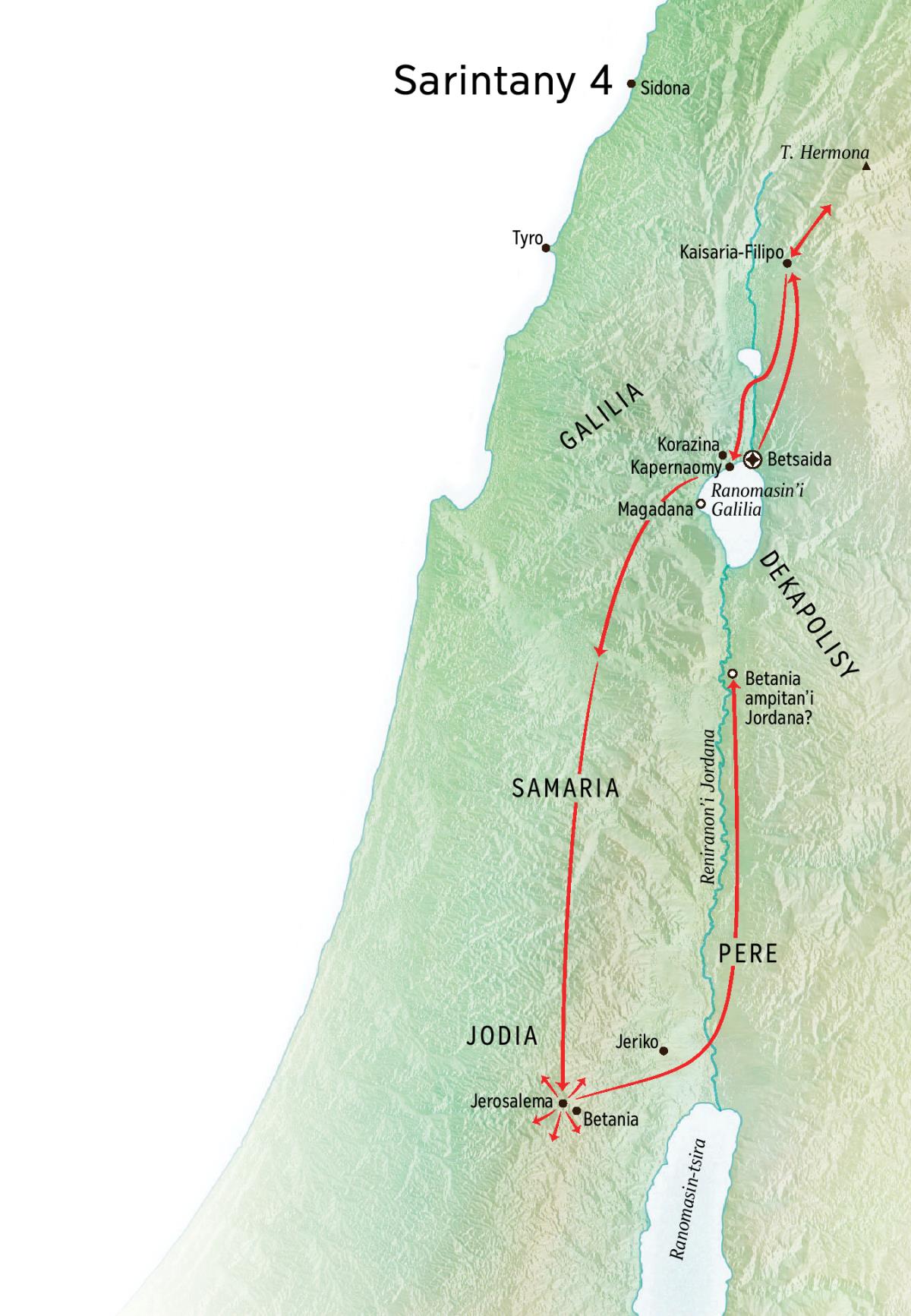 Sarintanin’ny toerana nitorian’i Jesosy tany Jodia sy Galilia