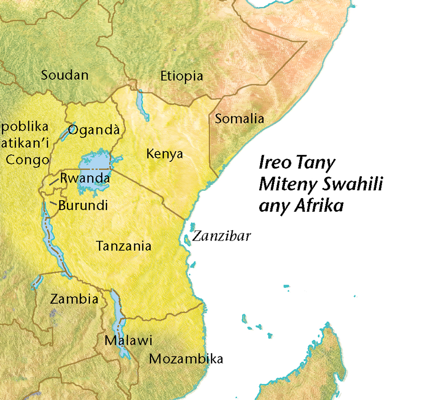 Sarintany misy an’ireo tany miteny swahili any Afrika