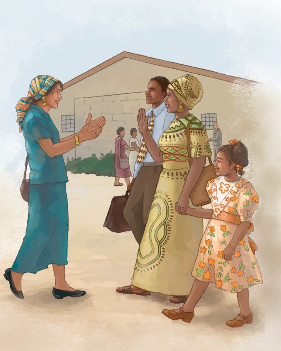 Wanfala woman meetim wanfala famili wea fren witim God