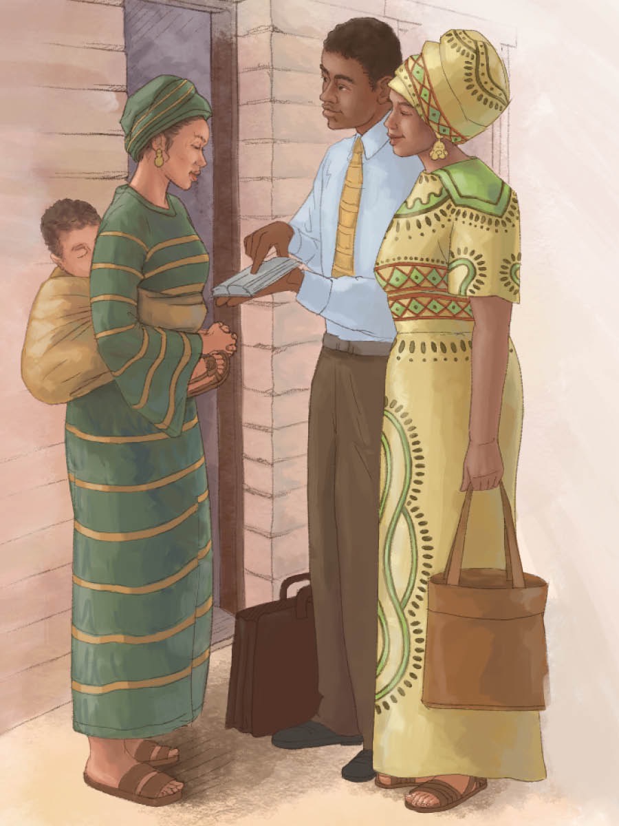Olketa Jehovah’s Witness preach long wanfala woman