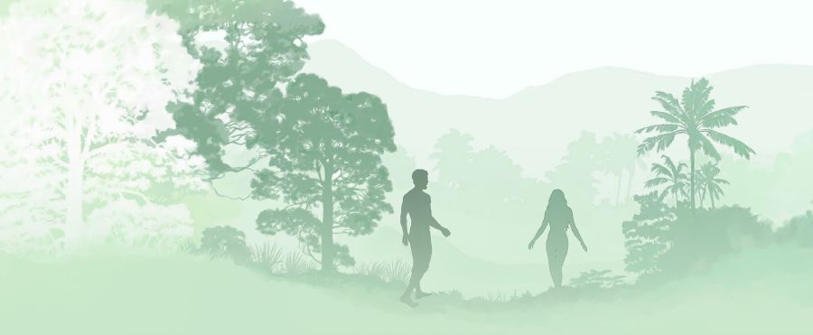 Adam and Eve in the garden of Eden