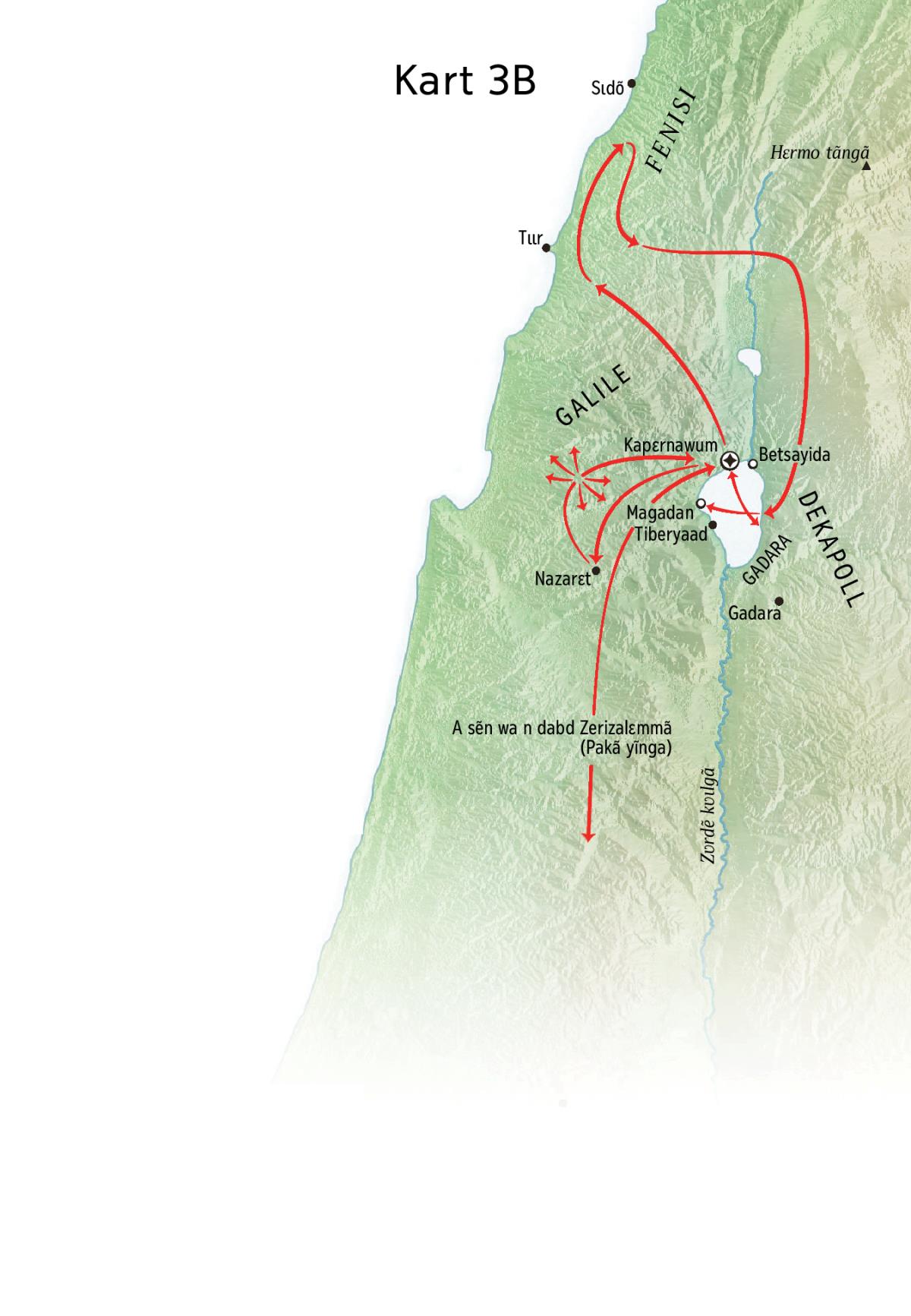 Kart sẽn wilgd a Zeezi sẽn moon koɛɛgã Galile, Fenisi la Dekapoll sẽnese