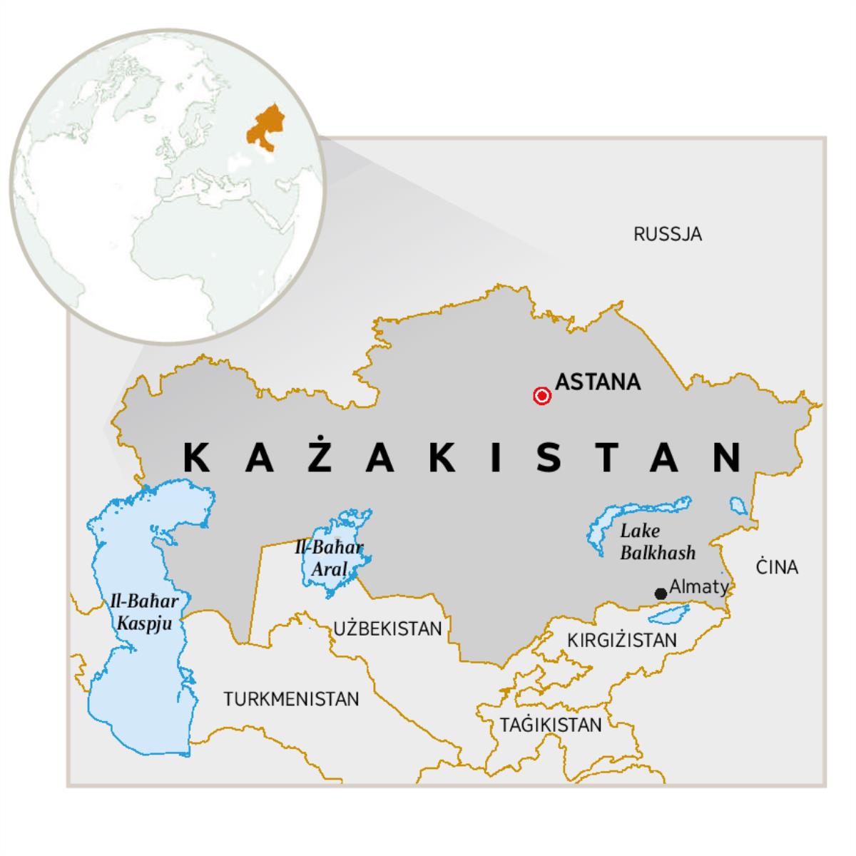 Mappa tal-Każakistan