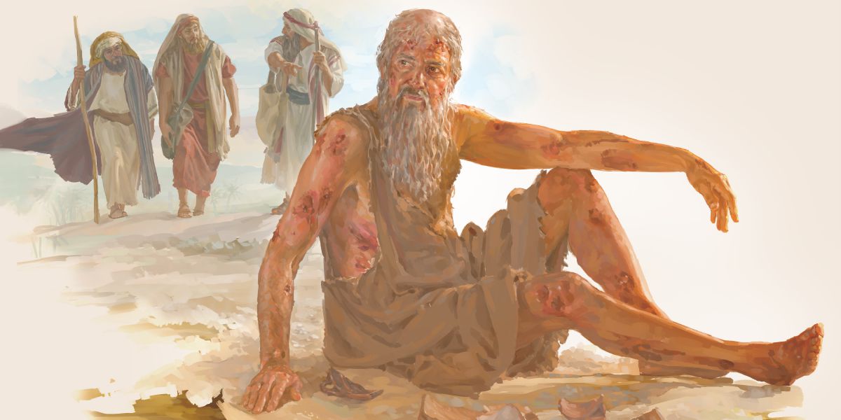 Tlett irġiel jiġu jaraw lil Ġob li għandu ġismu mimli msiemer