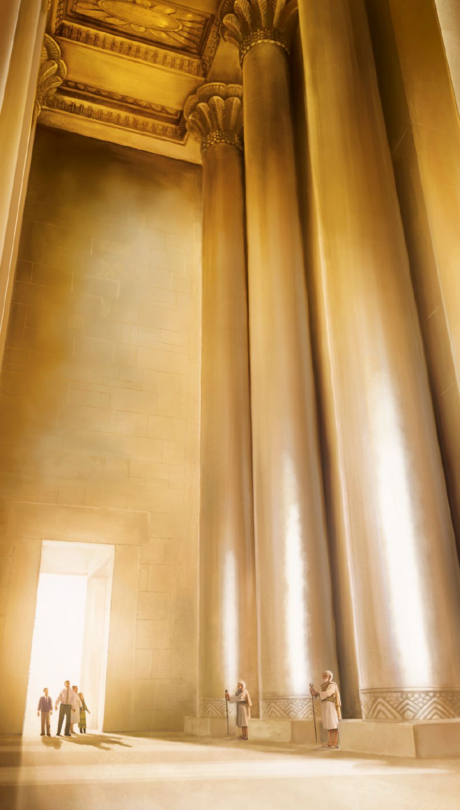 Nies qed jimmaġinawhom jidħlu mill-bieb tat-tempju spiritwali li Eżekjel ra f’viżjoni