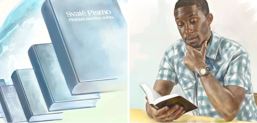 IBhayibhili ngezindimi ezitshiyeneyo; indoda ibala iBhayibhili ngolimi lwayo