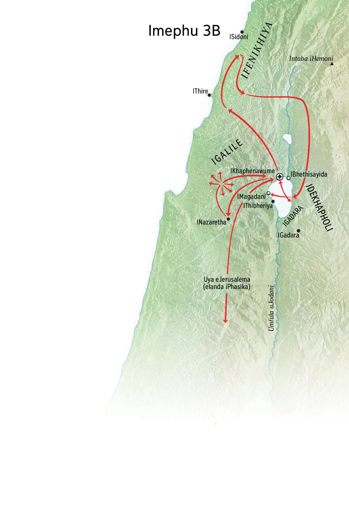 Imephu etshengisa inkonzo kaJesu eseGalile, eFenikhiya laseDekhapholi