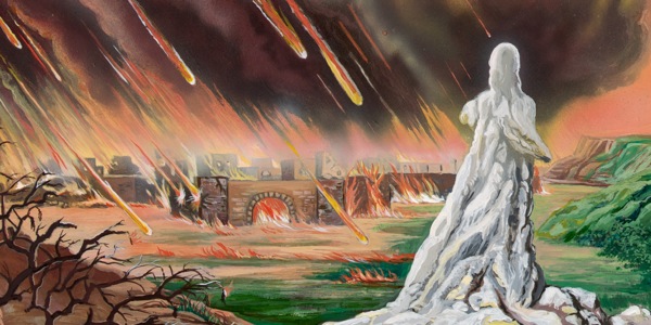 लूतकी पत्नी सदोमलाई हेर्न पछाडि फर्किन्छन्‌ र नुनको खम्बा बन्छिन्‌