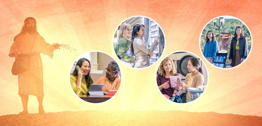 एउटी बहिनी टेलिफोनबाट साक्षी दिएर, घर-घरको प्रचारमा गएर, अनौपचारिक साक्षी दिएर अनि सार्वजनिक सक्षीकार्यमा भाग लिएर धीरजी हुँदै फल फलाउँछिन्‌