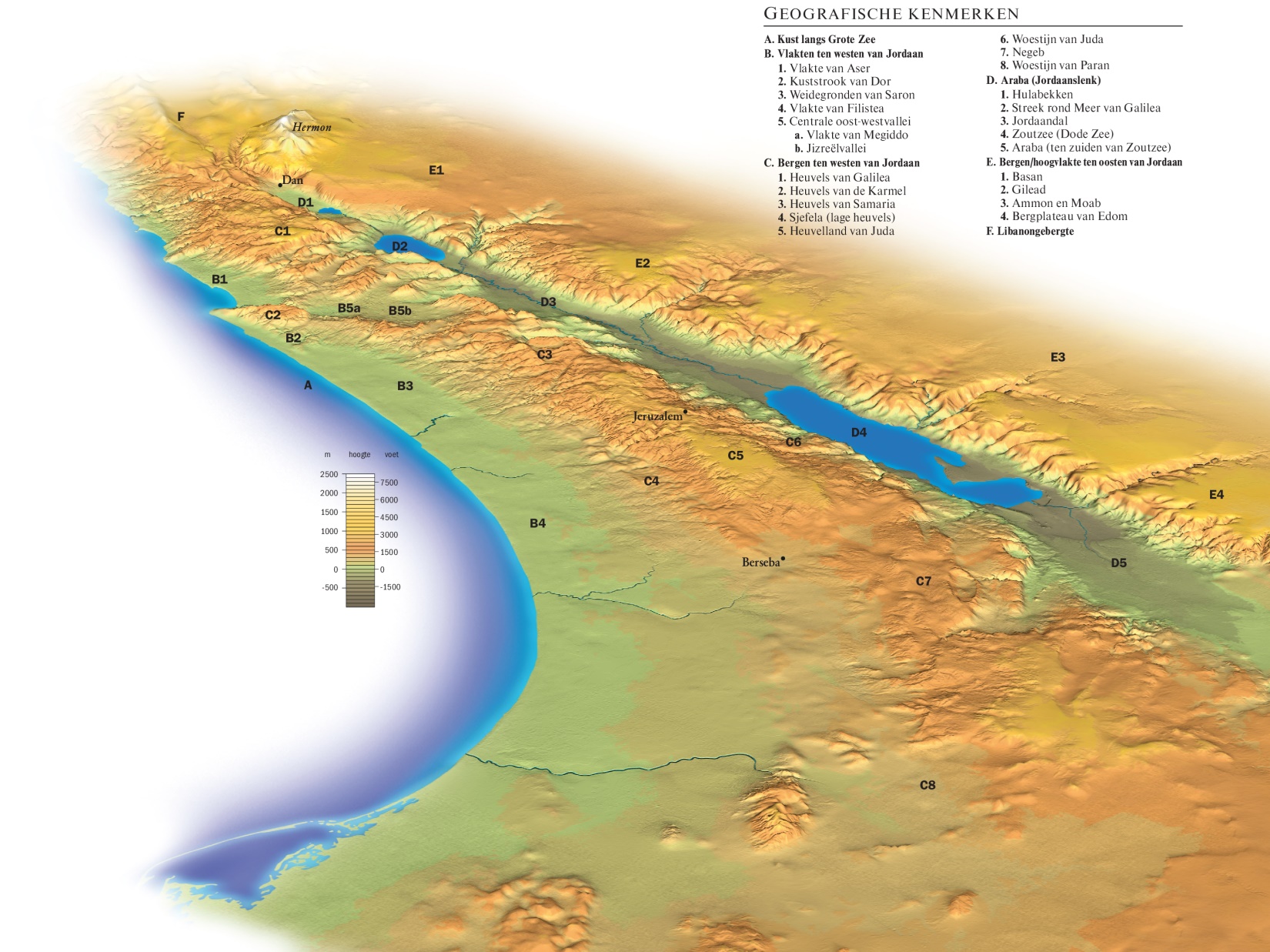 Topografie van het land