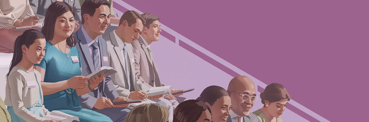 Een gezin bezoekt een congres van Jehovah’s Getuigen.