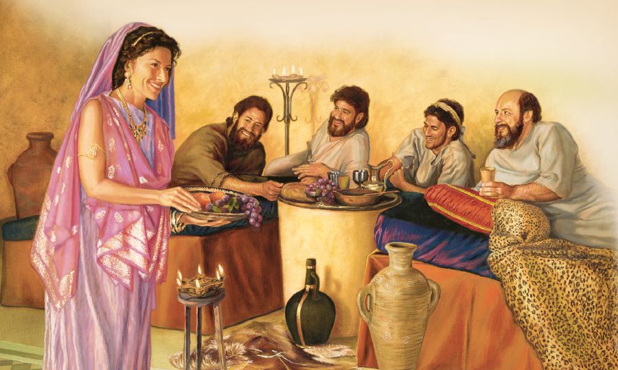 Lydia is blij dat ze Paulus, Lukas en anderen te eten kan geven en een slaapplaats kan aanbieden