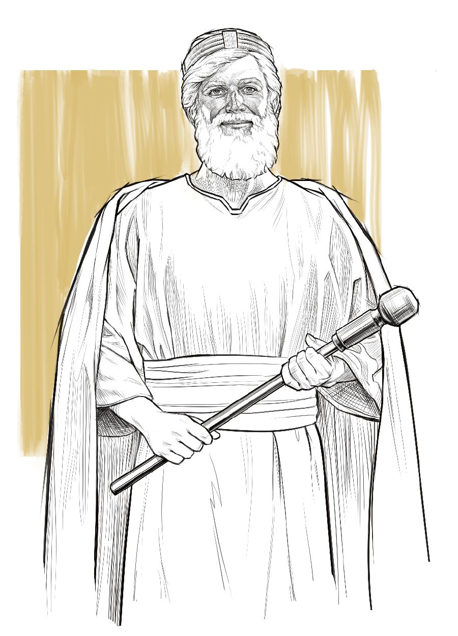 Jezus als Koning, met een kroon op zijn hoofd en een scepter in zijn hand