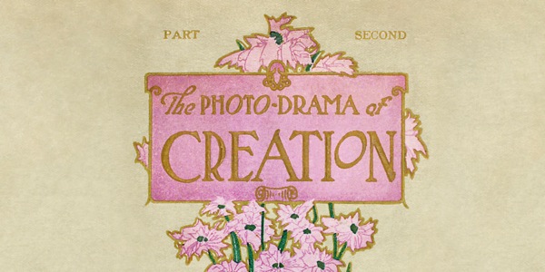 Een affiche van het Photo-Drama der Schepping