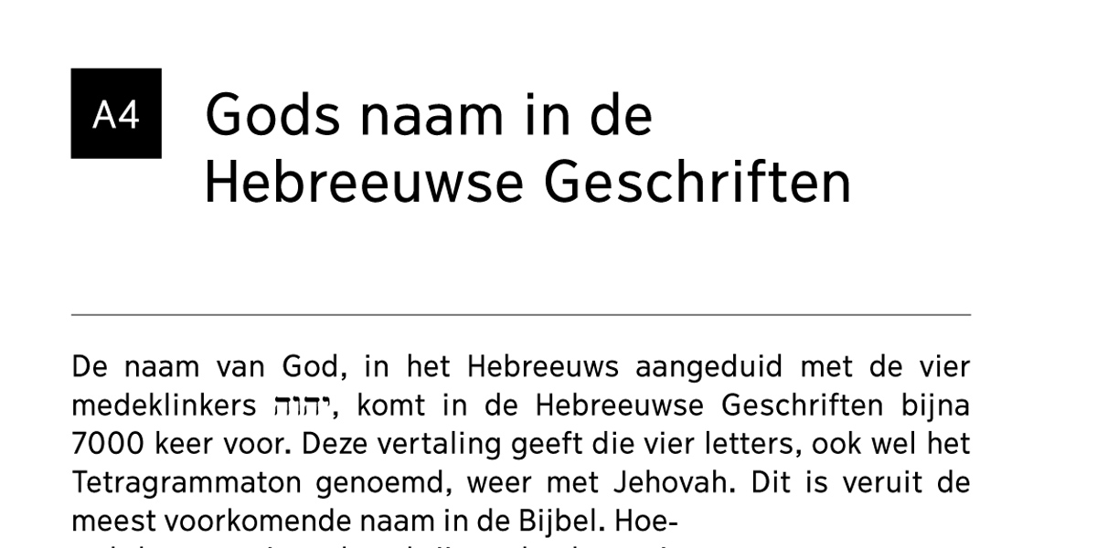 Een deel van Appendix A