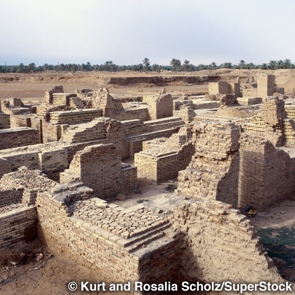 Ubebodde ruiner av det gamle Babylon