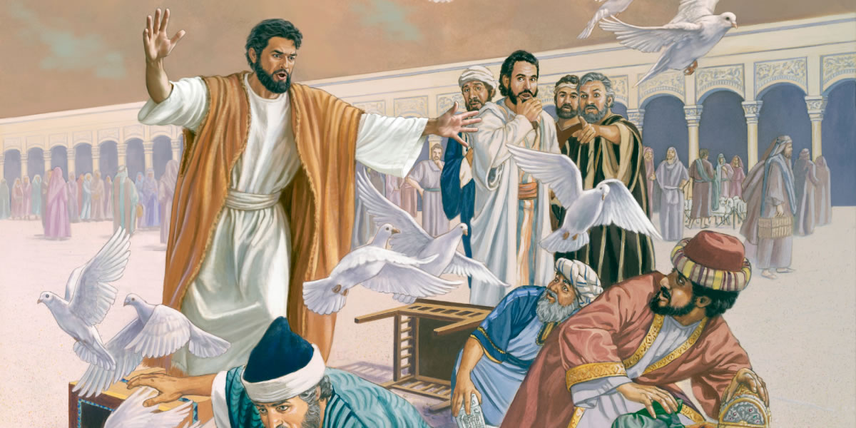 Jesus jager pengevekslerne ut av templet