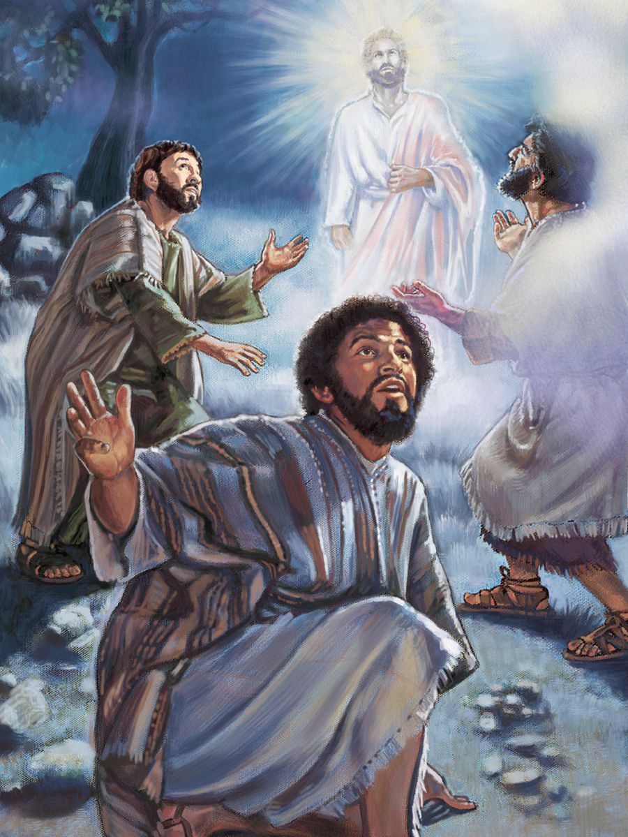 Yesu wasandulika ndipo enawo ndi Petulo, Yakobo ndi Yohane