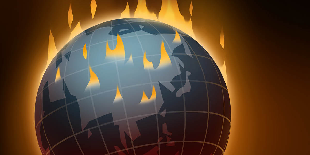 Iyiilustra na napopoolan ya planetan Dalin so global warming.
