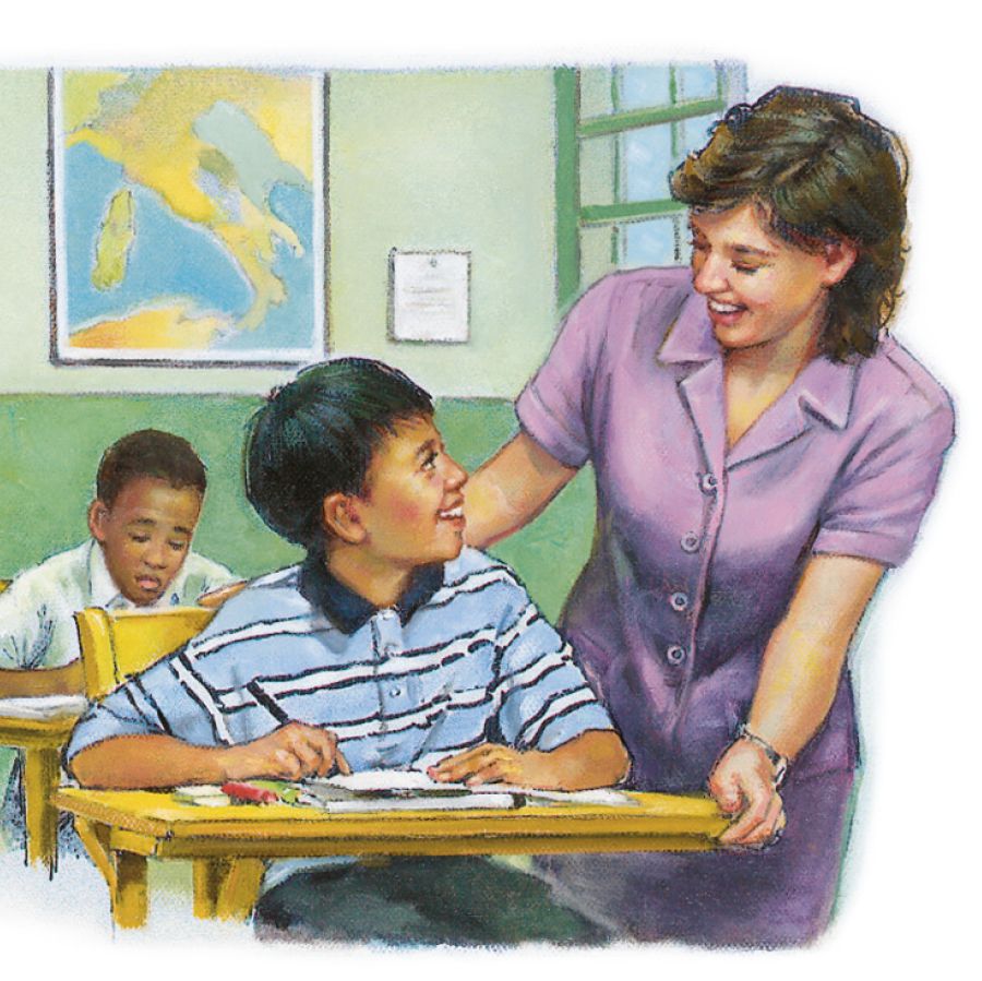 Un yùfrou di skol ta kontentu ora un mucha hòmber ta yam’é danki