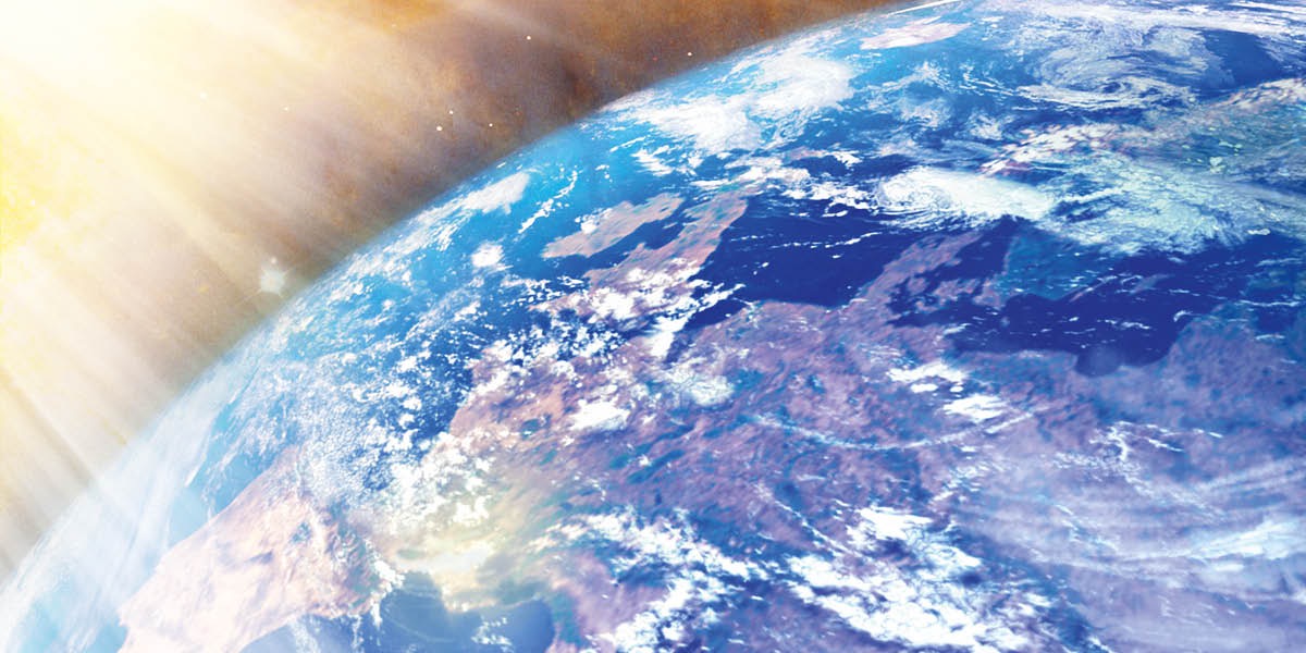 For di espasio por mira kon e rayonan di solo ta bria riba planeta Tera