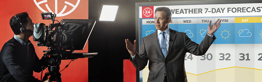 Wanfala man storyim seven-day weather forecast.