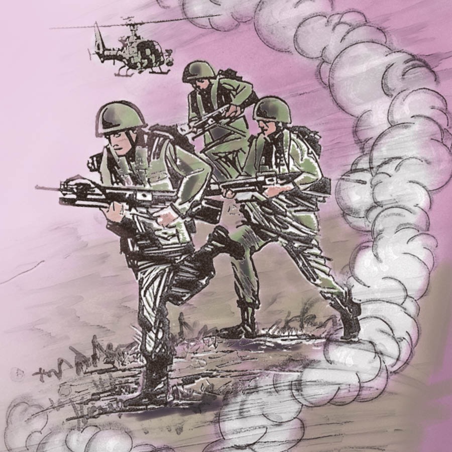 Olketa soldia holem olketa gun