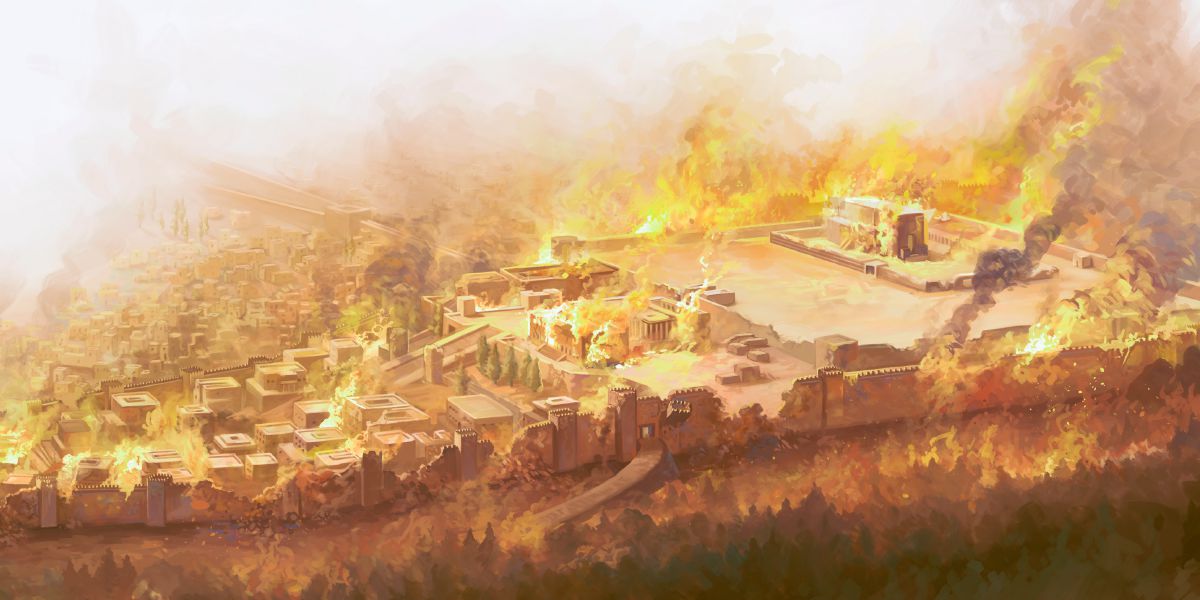 Jerusalem and datfala temple wea fire bonem