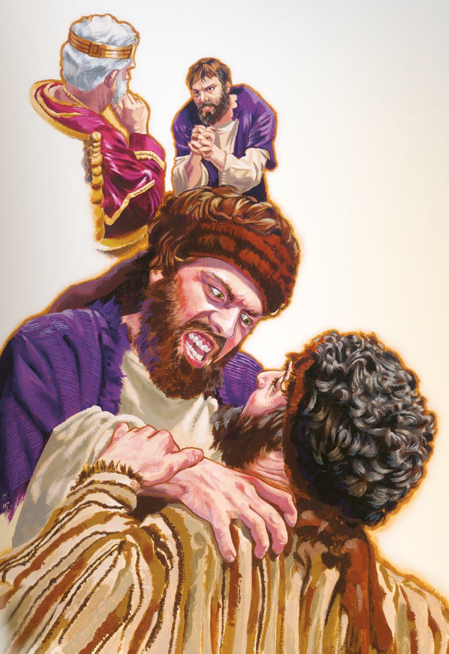 Wanfala slave barava ask strong long king for givim moa taem for changim bak kaon, bat bihaen hem skwisim nek bilong nara slave and mekem hem no savve brith.